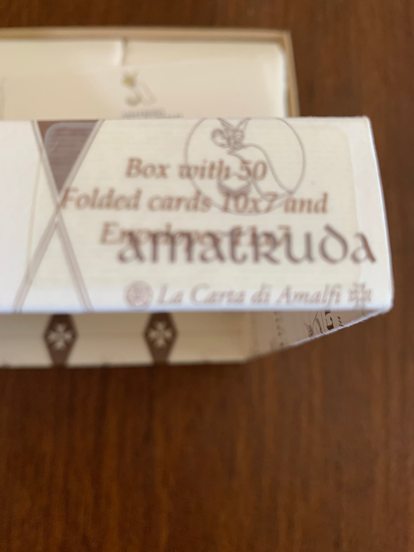 Amalfi Box of 50 Folded Cards/Envelopes 4 1/4" x 2 3/4" by Amatruda