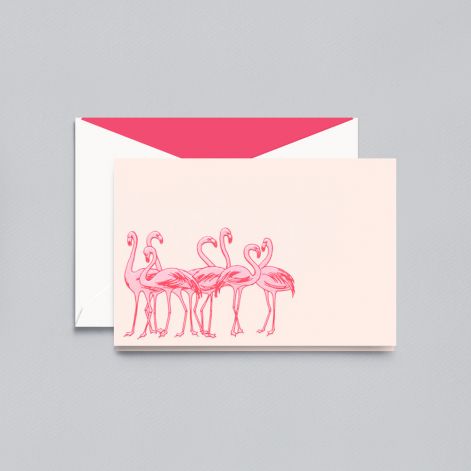 Engraved Flamingos Note by Crane