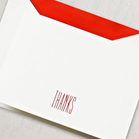 Red Engraved Thank You Notes by Crane