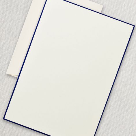 Regent Blue Bordered Ecru Half Sheet  20 sheets / 20 envelopes by Crane