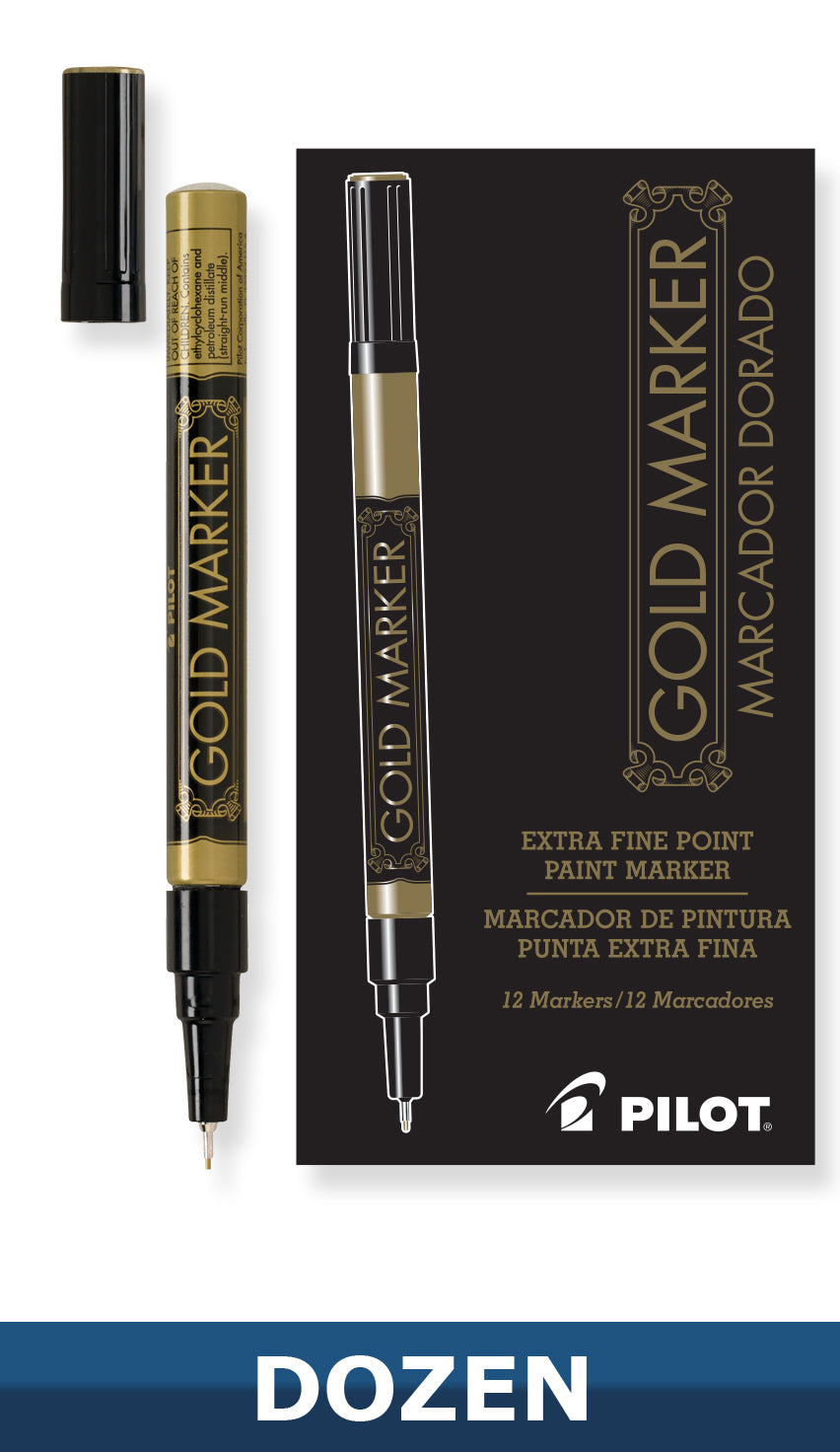 Pilot Gold & Silver Marker Pens
