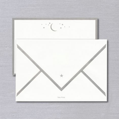 Vera Wang Engraved Moon and Stars Card  10 cards / 10 bordered envelopes